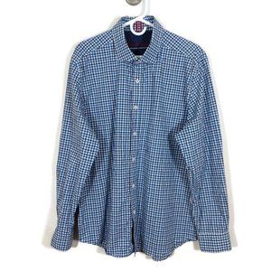 Robert Graham Men's Modern American Button Up Shirt Blue Plaid Size 2XL